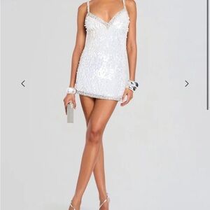 Retrofete Ivanna White Sequin Dress